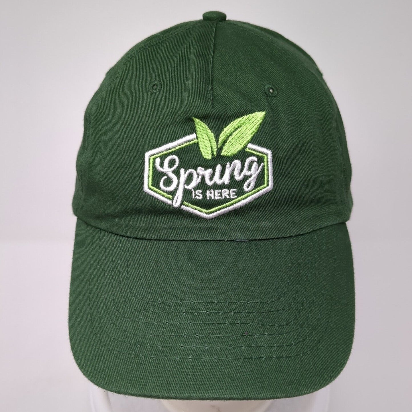 Spring is Here Strapback Hat Green One Size Adjustable Solid Hit Wear