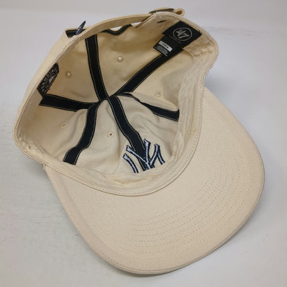 New York Yankees MLB '47 Baseball Cap Beige Blue One Size Slideback Embroidered