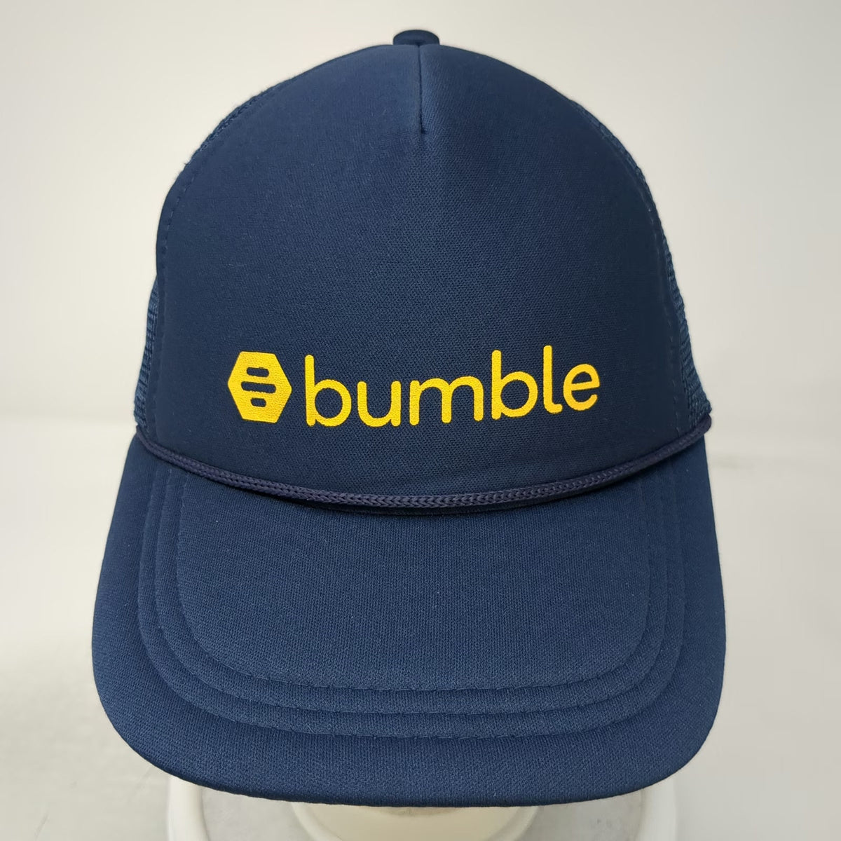 Bumble App Logo Blue Trucker Hat One Size Mesh Back Snapback Foam Front Rope