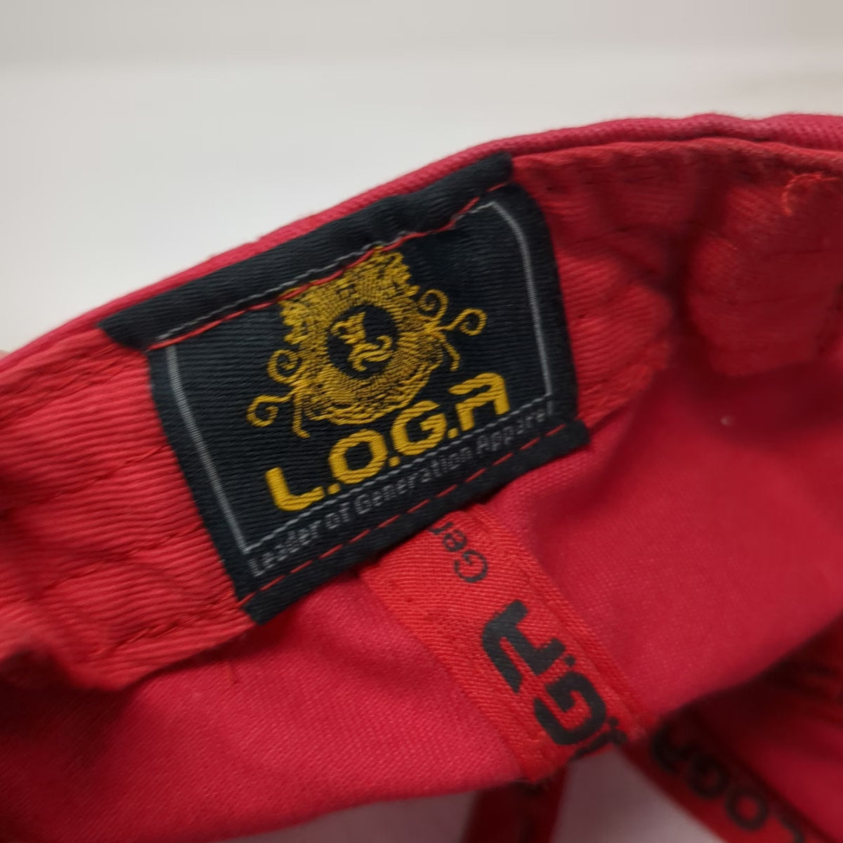 LOGA Snapback Red One Size Houston Raised Embroidery Green Underbrim Cotton Hat
