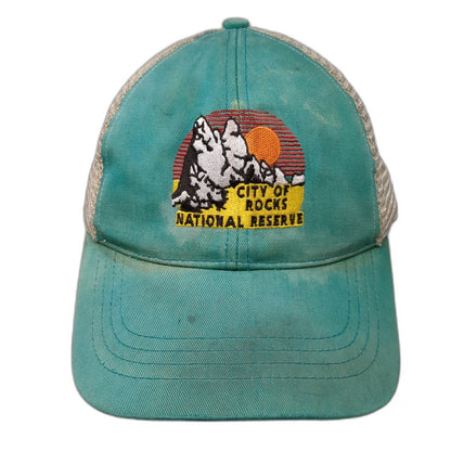 Green Trucker Hat City of Rocks National Reserve One Size Snapback Mesh Back