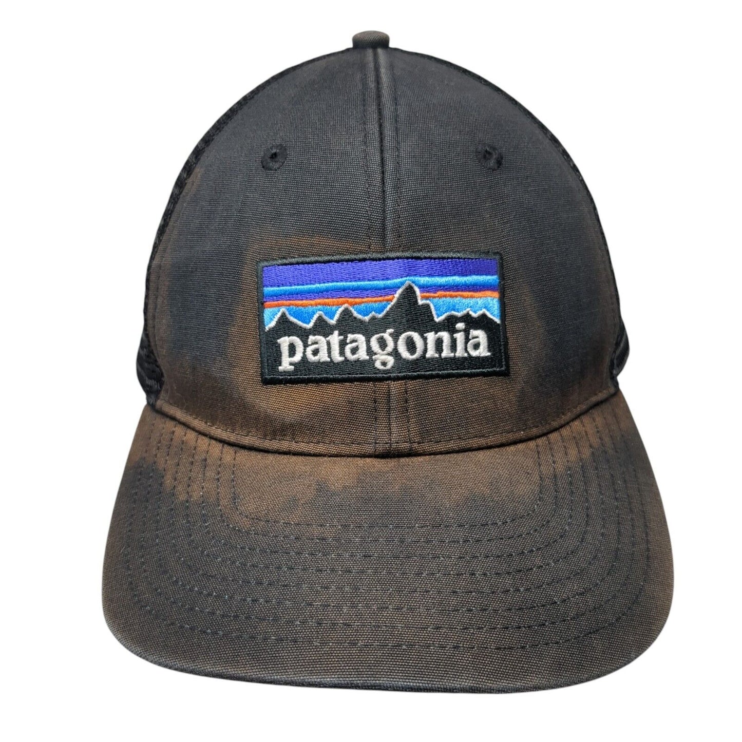 Patagonia Snapback Trucker Hat Black OS Adjustable Embroidered Mesh Back