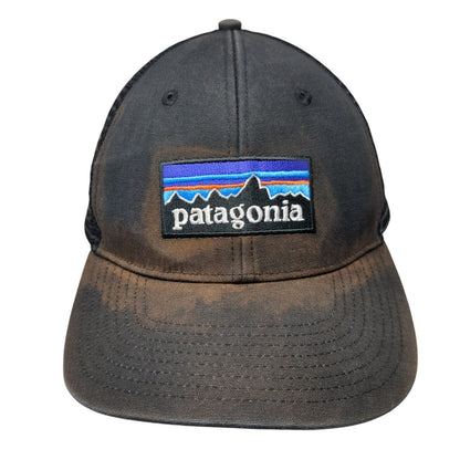 Patagonia Snapback Trucker Hat Black OS Adjustable Embroidered Mesh Back