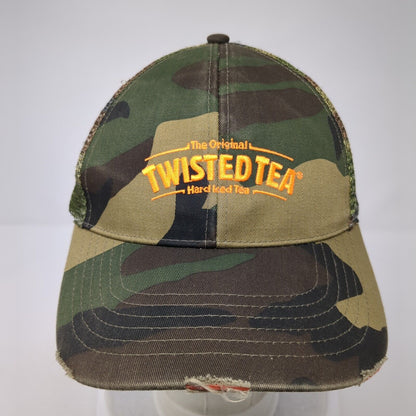 The Original Twisted Tea Hard Iced Tea Strapback Trucker Hat Camouflage OS Mesh