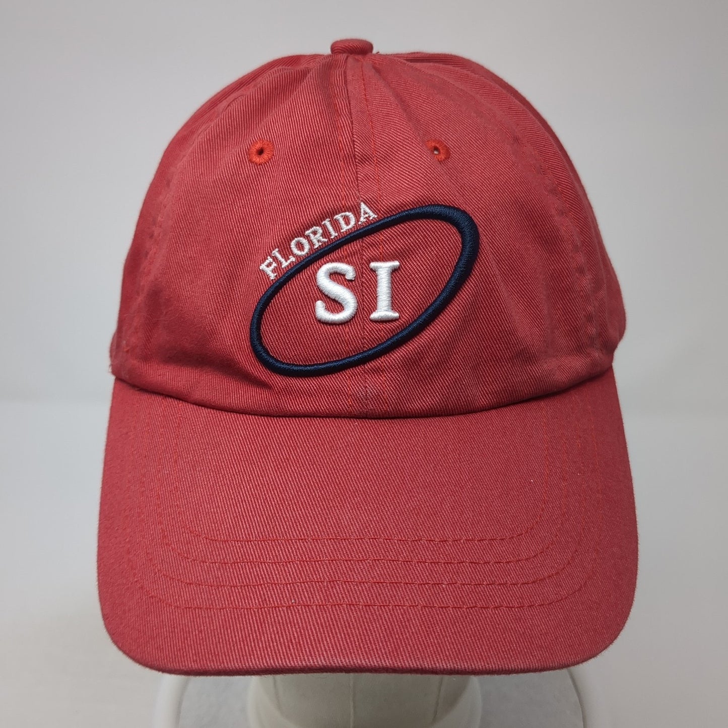 Florida SI Strapback Hat Red One Size Adjustable Embroidered 6 Panel