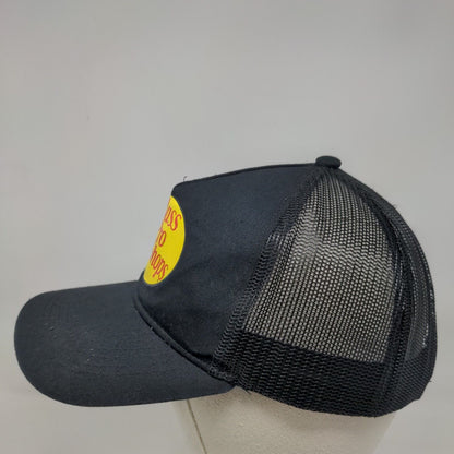 Bass Pro Shops Snapback Trucker Hat Black OSFM Adjustable Mesh Back Gone Fishing