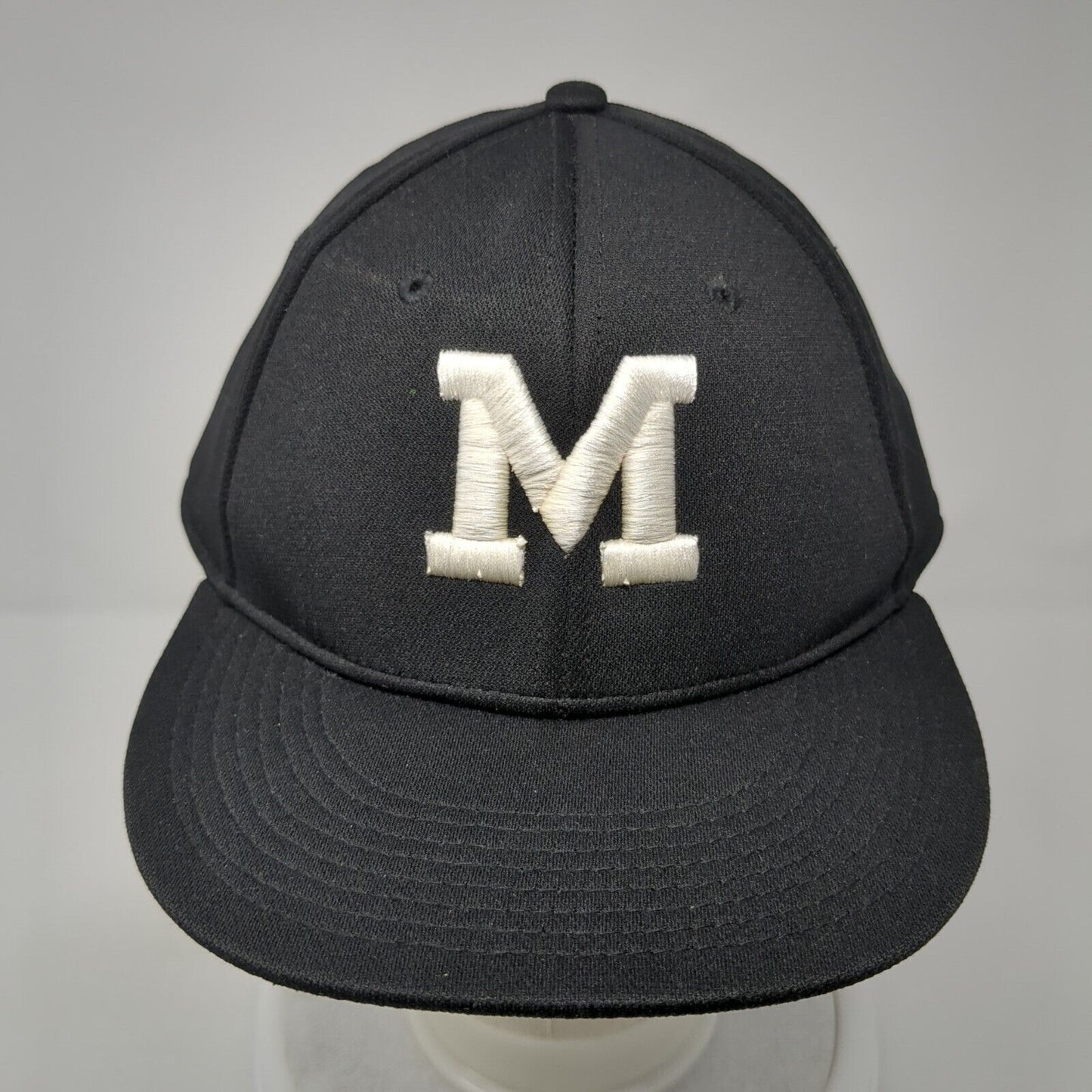 Letter M Fitted Hat Black L/XL Embroidered Proflex OC Sports Team Green
