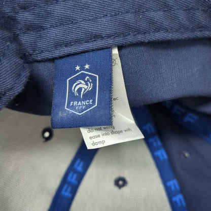 France National Team Soccer FFF Blue Cap One Size Rooster 2 Stars Strapback Hat