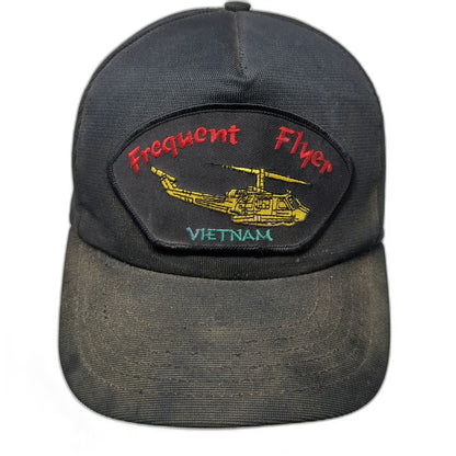 HMC Honors 5 Panel Black Hat One Size Vietnam Frequent Flyer Helicopter Huey USA