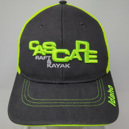 Vie Trucker Hat Gray Yellow OSFM Snapback Idaho Payette River Raft Kayak Mesh
