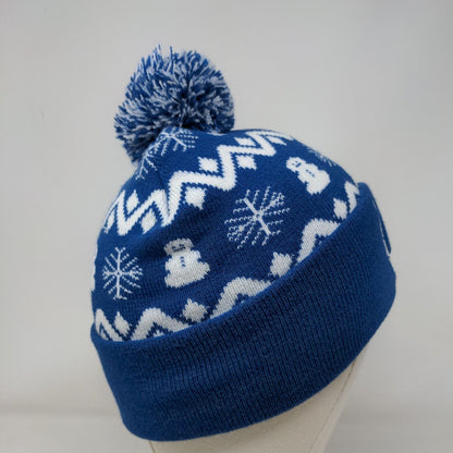 Indianapolis Colts Knit Pom Pom Beanie Hat Blue One Size Fair Isle