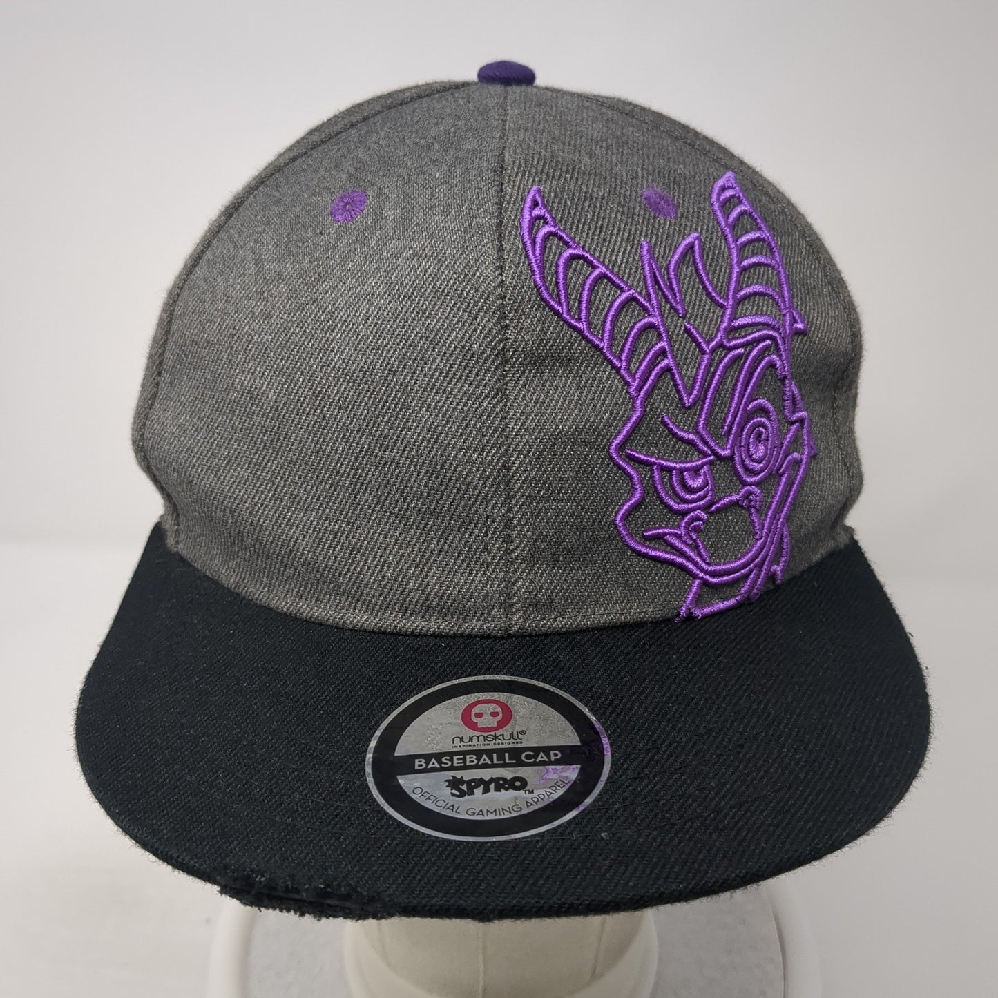 Spyro Purple Dragon Snapback Hat Gray One Size Adjustable Numskull