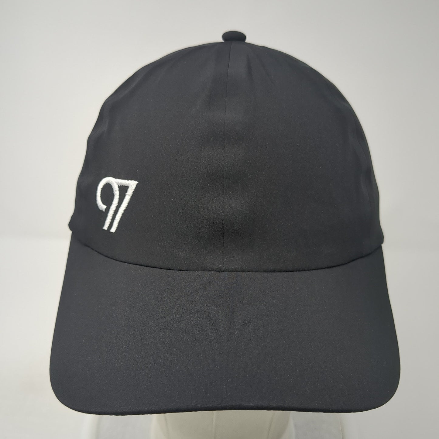 97 Strapback Baseball Cap Black One Size Adjustable Embroidered AS Colour