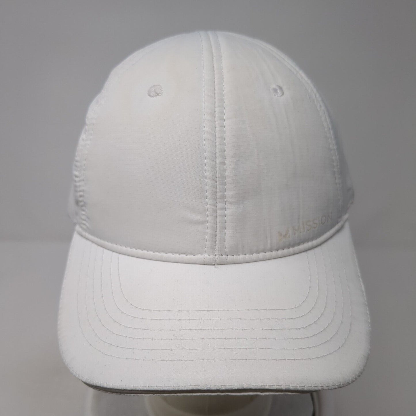 Mission Strapback Hat White One Size Adjustable 6 Panel Wet To Cool Blank