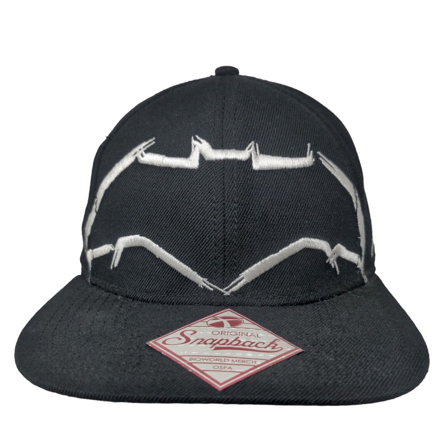 Batman V Superman Dawn of Justice Snapback Hat OSFM Black Embroidered Logo