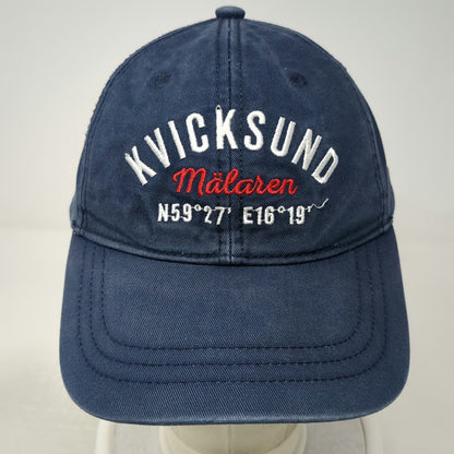Blue One Size Baseball Cap Kvicksund Mälaren Sweden Coordinates Adjustable Hat