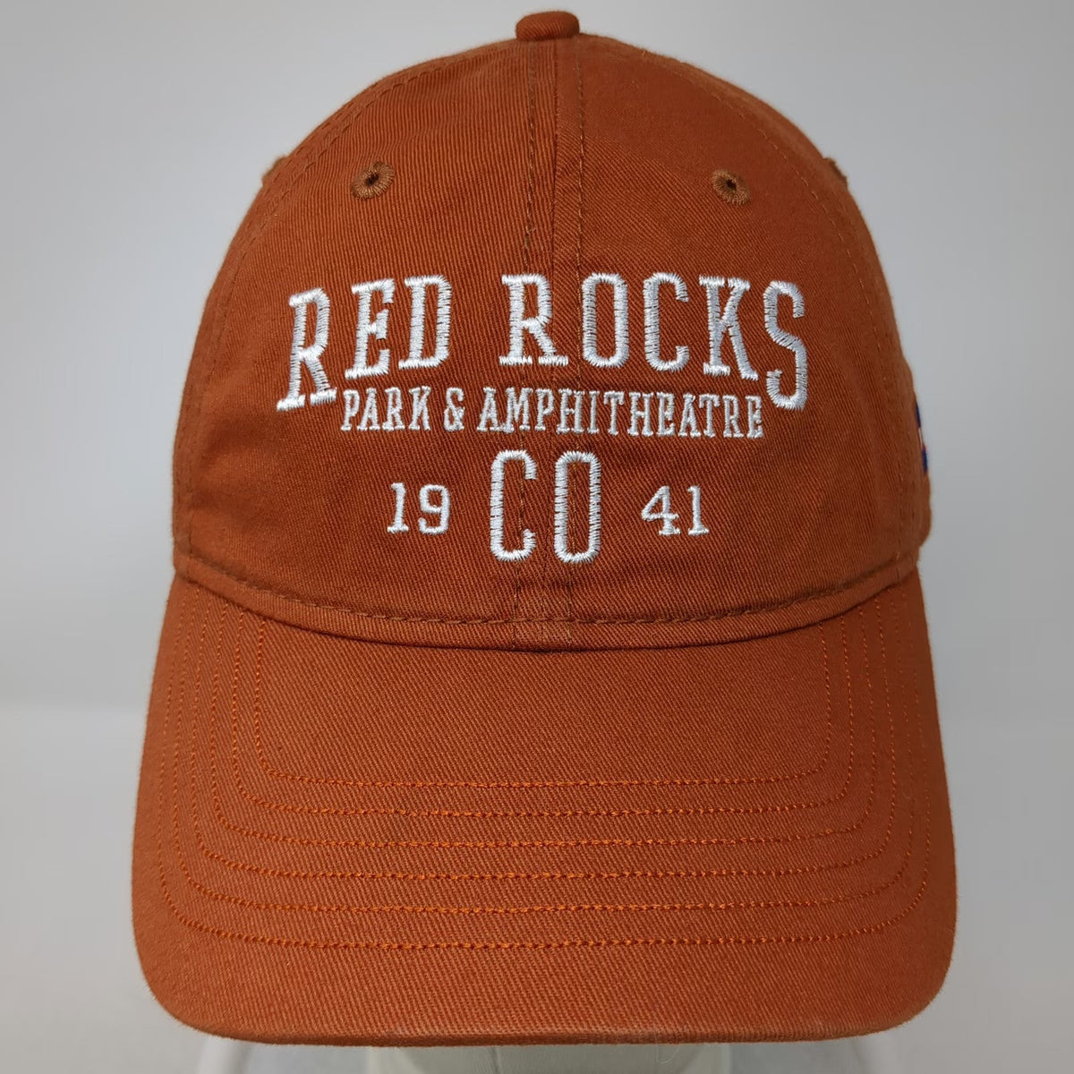 Ouray Red Rocks Park Amphitheatre 1941 CO Flag Orange One Size Baseball Cap Hat