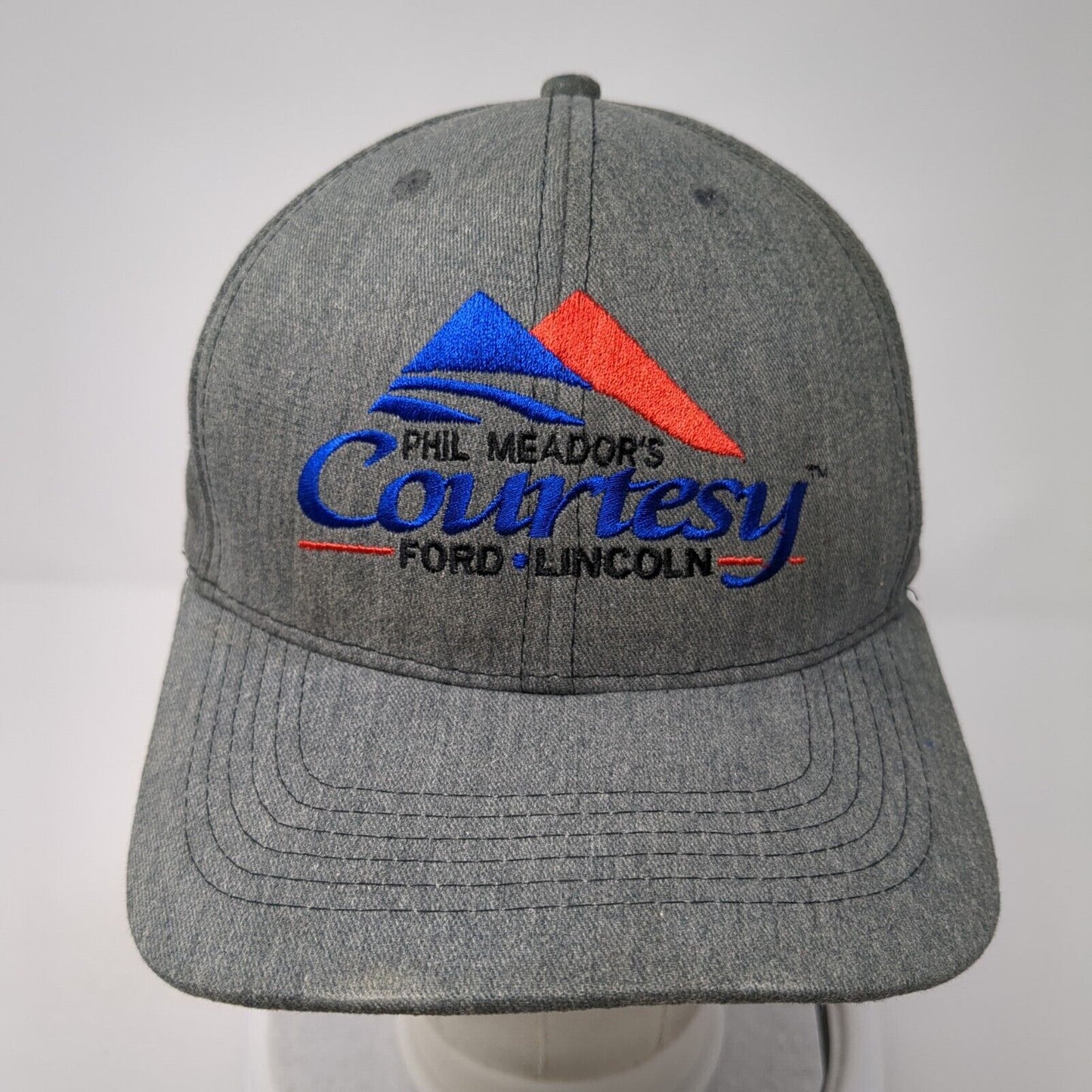 Phil Meador's Courtesy Ford Lincoln Strapback Hat Gray One Size Adjustable
