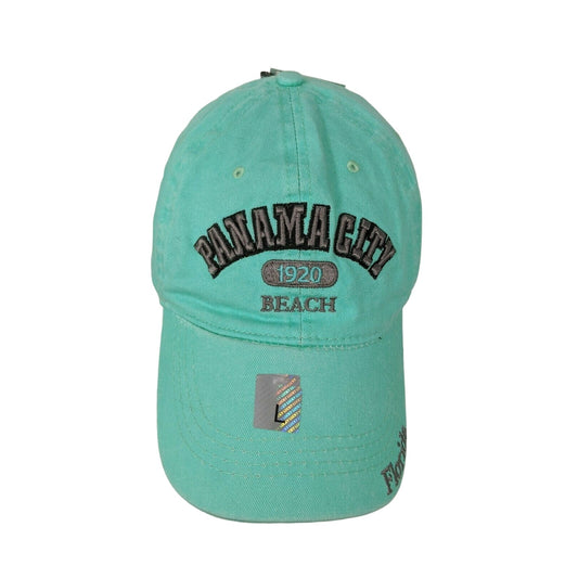 Panama City Beach Florida Hat Size L Strapback Alvins Island Teal Blue W/Tags