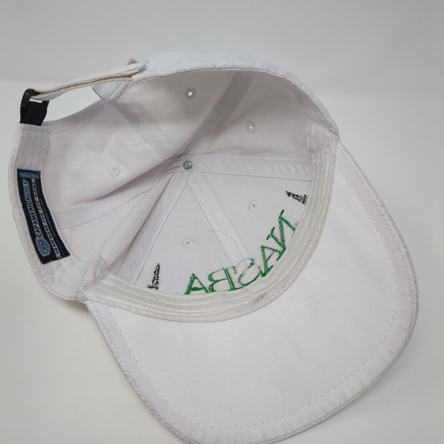 NASBA Strapback Golf Hat White One Size Solid Embroidered Cap America