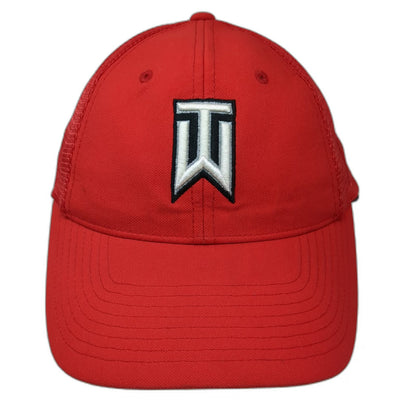 Nike Baseball Cap Red M Tiger Woods TW Logo Vapor RZN Mesh Back Golf Hat
