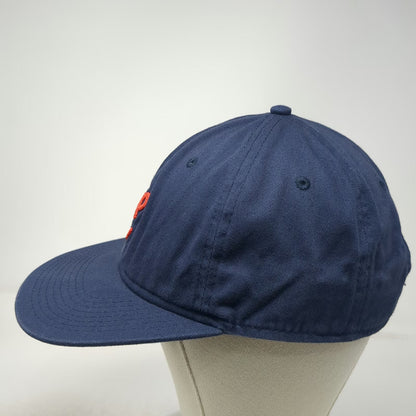 Earls Collection Baseball Cap Blue OSFM Red Script E Logo Slideback Cotton Hat