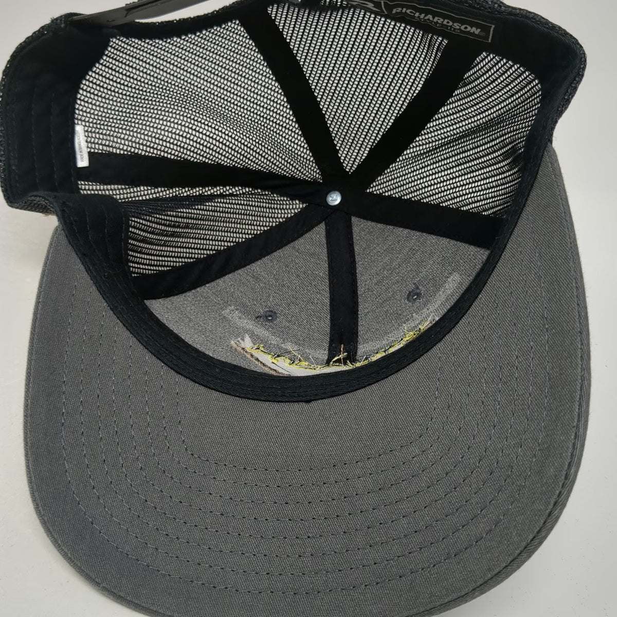 Richardson Trucker Hat Gray One Size Stealth Stixx Fishing Skull Mesh Snapback