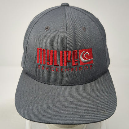 Yupoong Snapback Hat Gray One Size Breckenridge MyLife Logo Green Underbrim Wool
