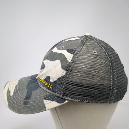 Carhartt Trucker Hat Gray Camo Mesh Back Snapback One Size Embroidered Logo