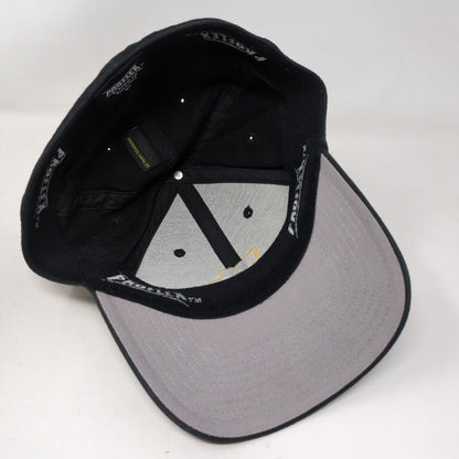 Denuke Fitted Hat Black M/L Embroidered Solid Vent Holes Proflex