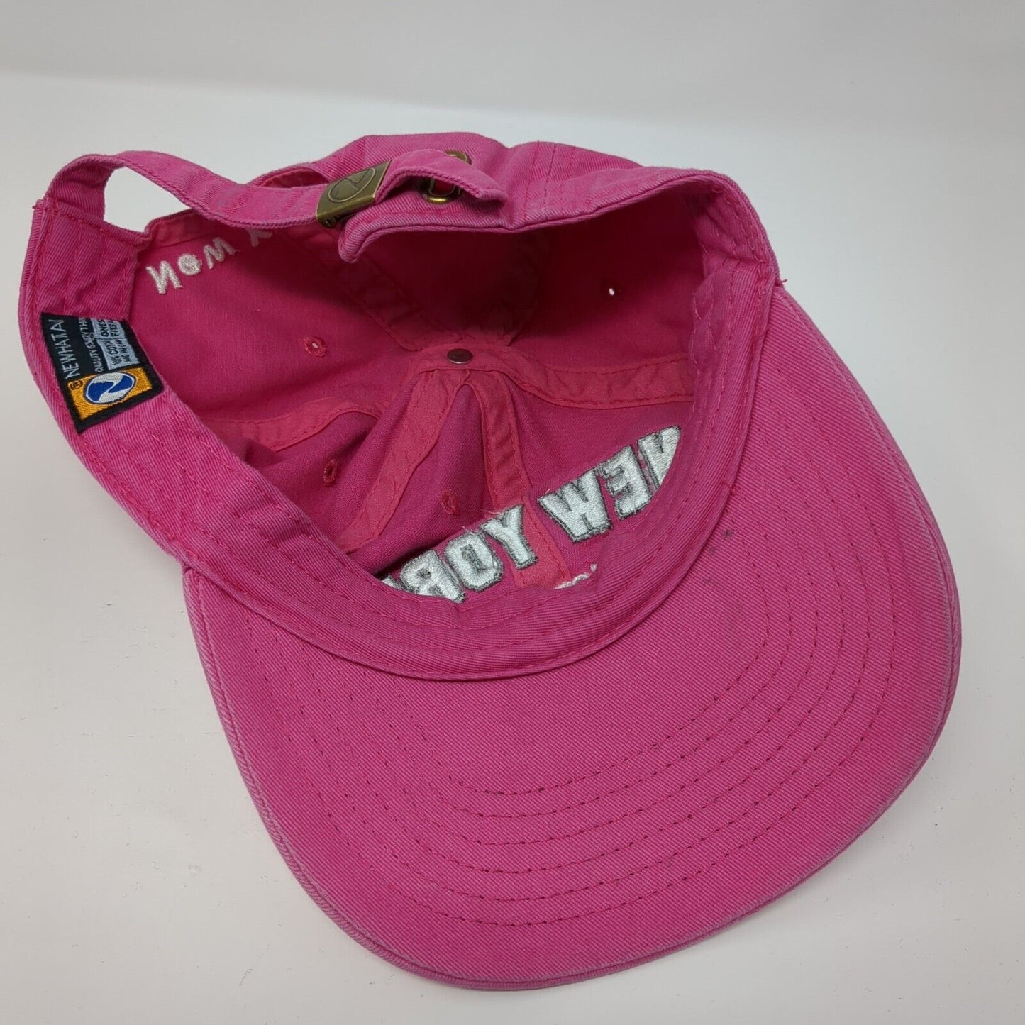 New York Since 1625 Slideback Hat Pink One Size Embroidered Newhattan
