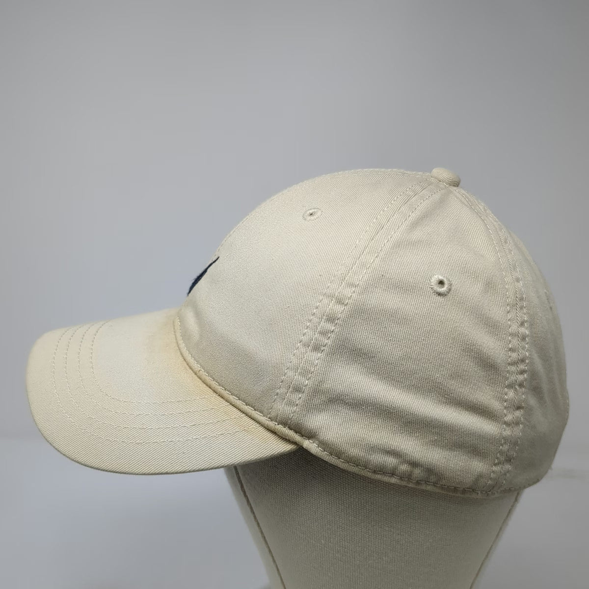 Nautica Baseball Cap Beige One Size Slideback Cotton Embroidered Blue Sail Hat