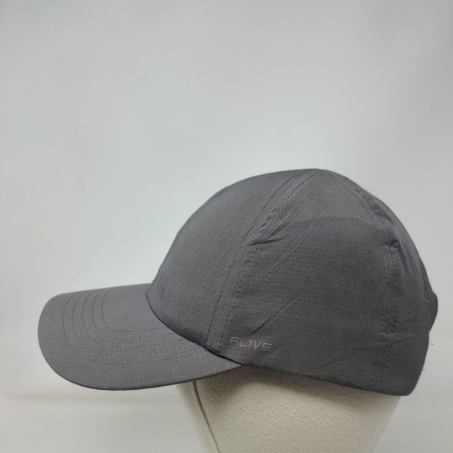 Alive Stretch Strapback Hat Gray One Size 6 Panel Blank Polyester Blend