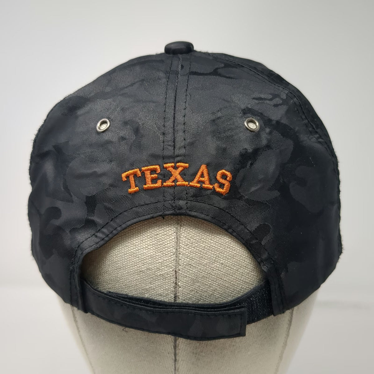 Ace Texas Baseball Cap Black Orange One Size Camo Strapback Embroidered Hat