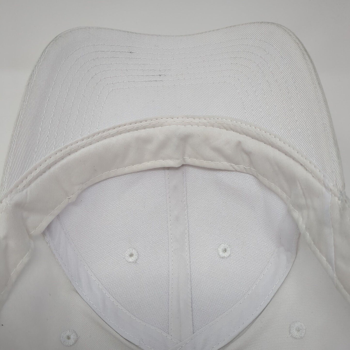 Port & Company Strapback Hat White OS Adjustable Vented Holes 6 Panel Blank