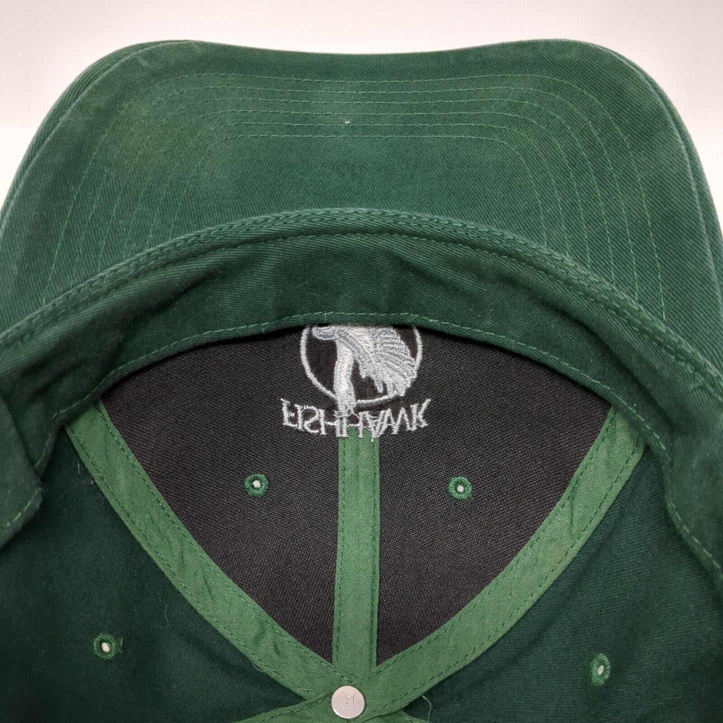Fishhawk Fisheries Strapback Hat Green One Size Embroidered Astoria/Kenai