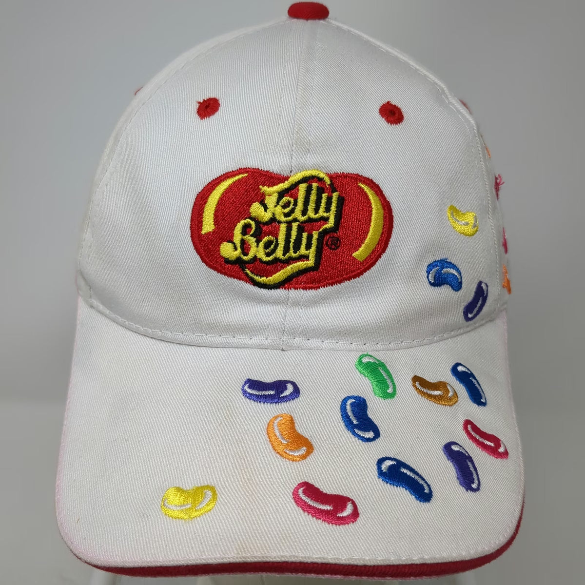 Town Talk Jelly Belly Baseball Cap White One Size Jelly Bean Embroidered Hat
