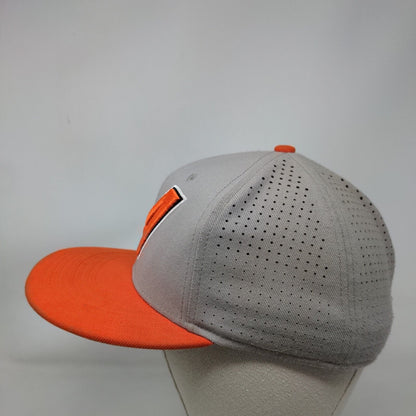 Nike True Dri Fit Fitted Mesh Back Hat Orange Gray Size S-M Embroidered A Logo