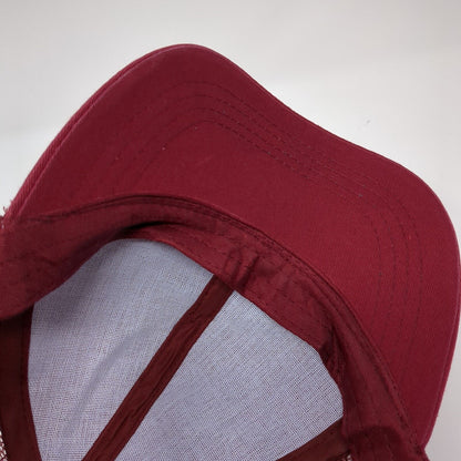 C.C. Strapback Ponyback Trucker Hat Red One Size Adjustable Mesh Back Blank