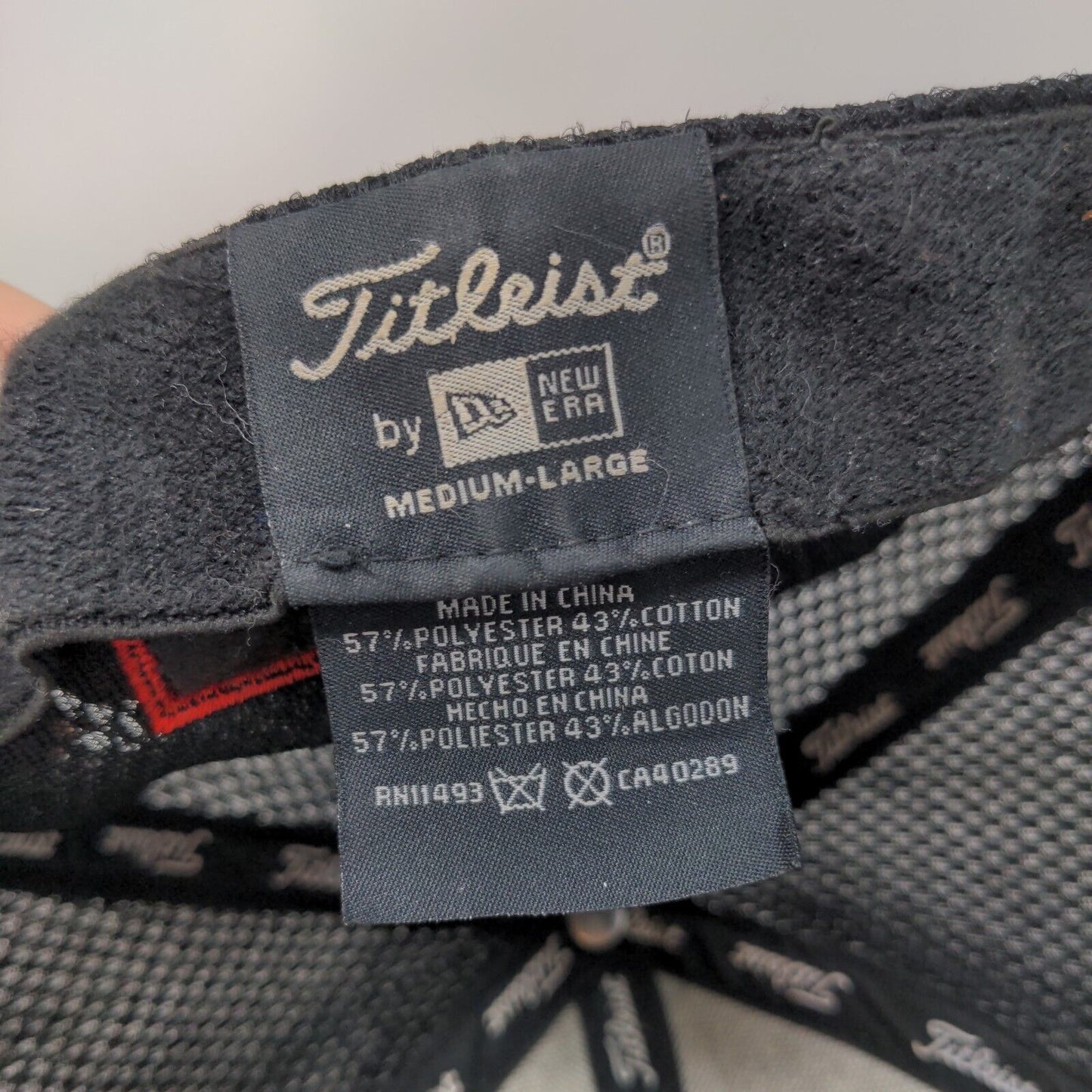 Titleist Fitted Mesh Back Hat Black Medium-Large Embroidered New Era