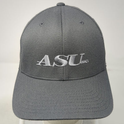 Port Authority Baseball Cap Gray Silver M ASU Inc Owl Logo Fitted Hat Stretch