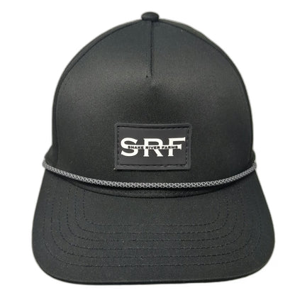 Cap America Trucker Hat Black One Size Snake River Farms Rope Patch Perforated
