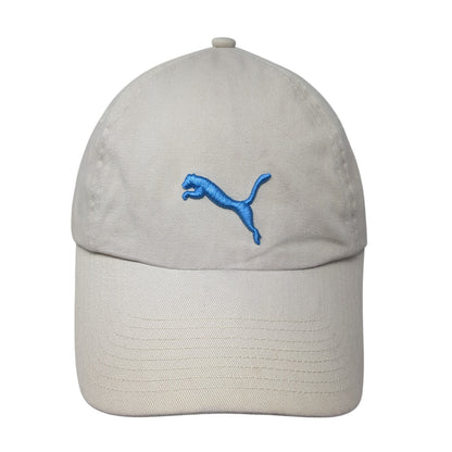 Puma Blue Logo Slideback Hat Beige One Size Adjustable Embroidered