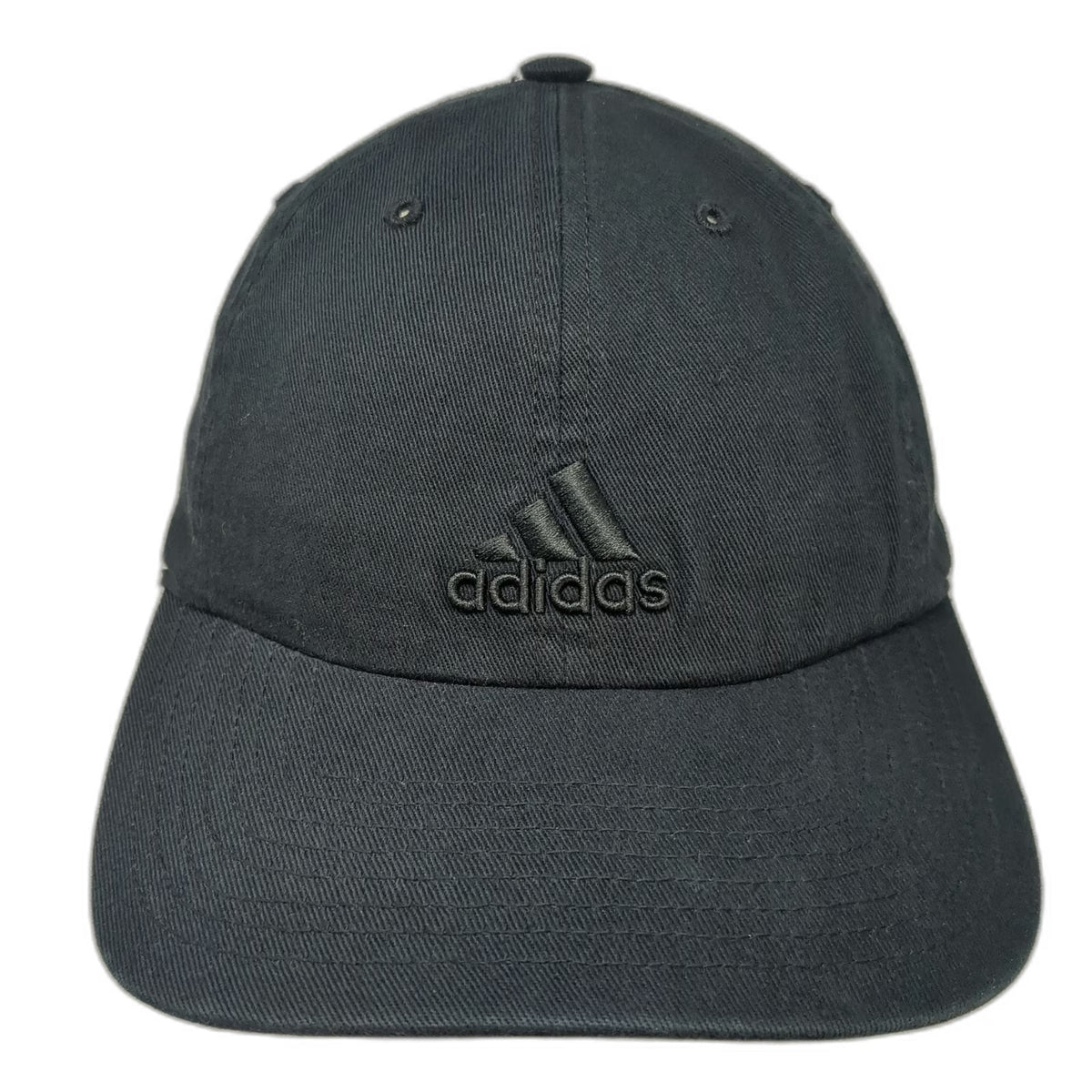 Adidas Baseball Cap Black OSFM Cotton Tonal Logo Climalite Slideback Strap Hat