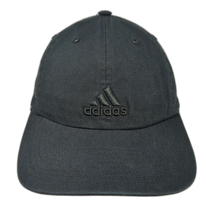 Adidas Baseball Cap Black OSFM Cotton Tonal Logo Climalite Slideback Strap Hat