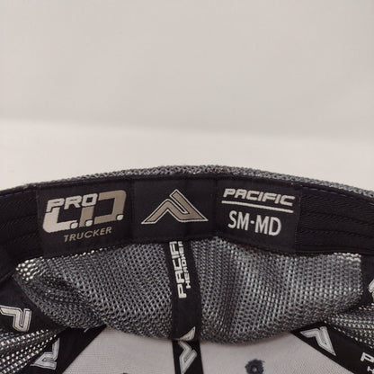 Lightning Bolt Fitted Mesh Back Trucker Hat Multi S-M Embroidered