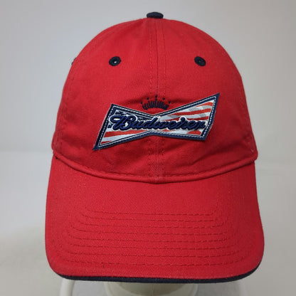 The Game Budweiser American Flag Baseball Cap Red Blue One Size Hat Slideback