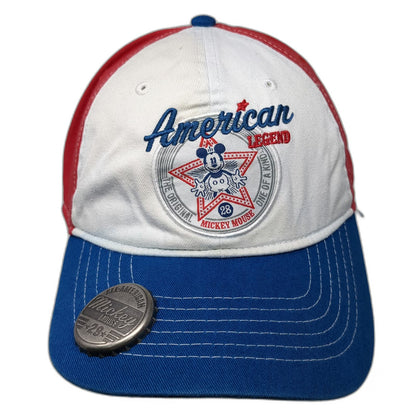 Disney Parks Baseball Cap White One Size Mickey Mouse Bottle Opener Red Blue Hat