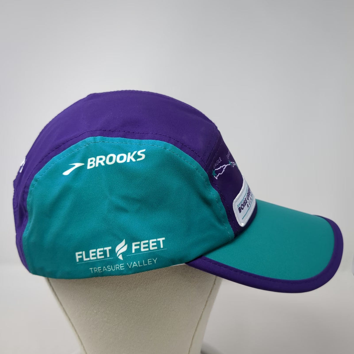 Brooks Fleet Feet Boise Greenbelt Relays 5 Panel Hat Purple Blue One Size Run