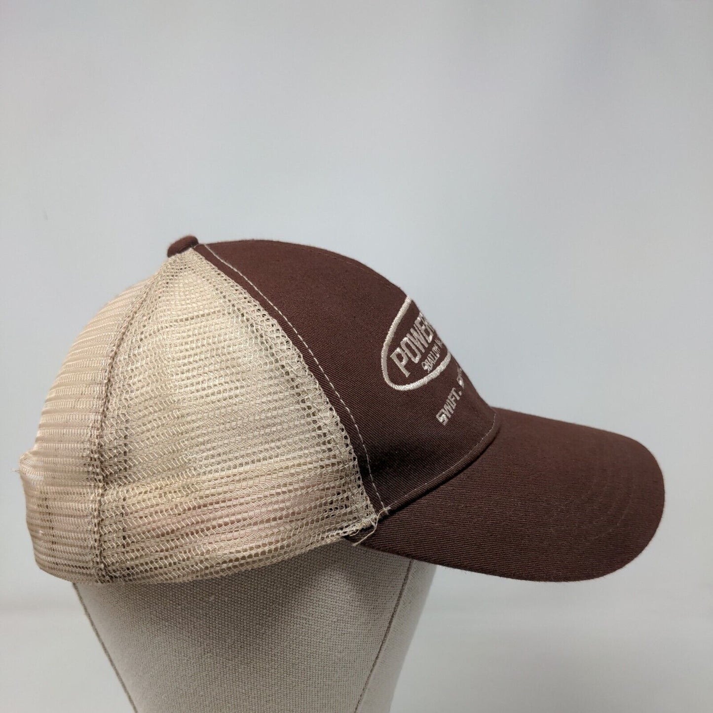 Power-Pole Shallow Water Anchor Swift Silent Secure Trucker Hat Brown OSFA Mesh